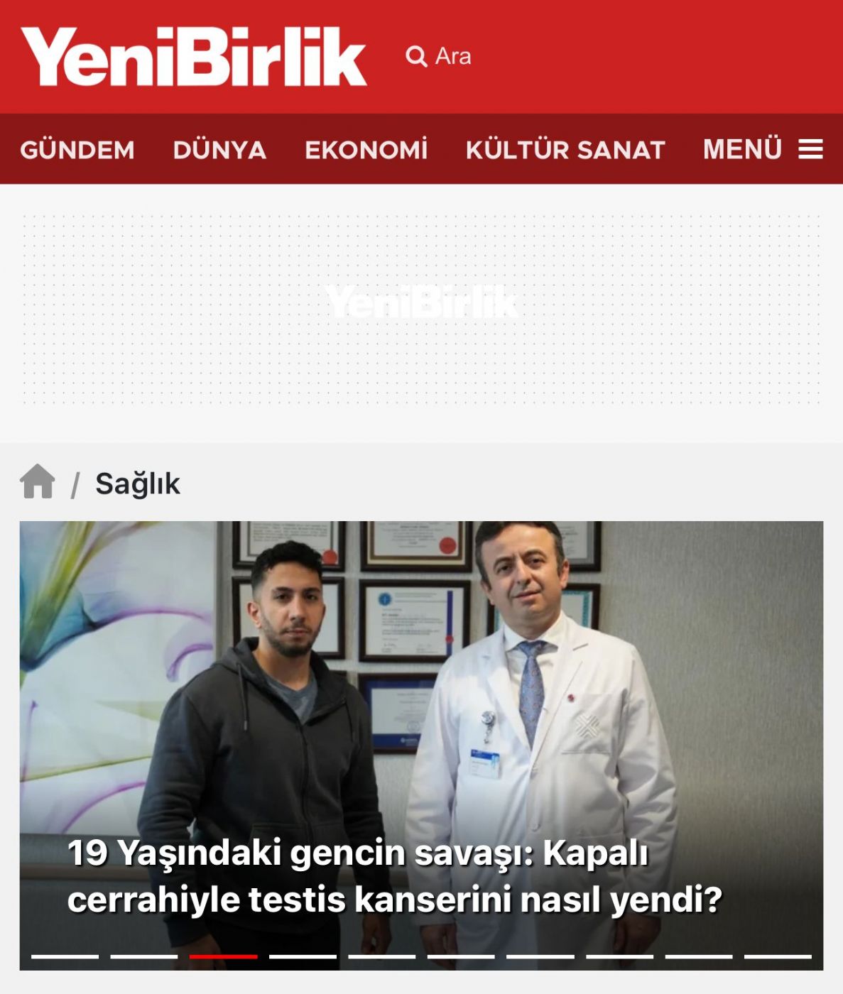 19 Yaşındaki gencin savaşı: Kapalı cerrahiyle testis kanserini nasıl yendi? - Yeni Birlik 