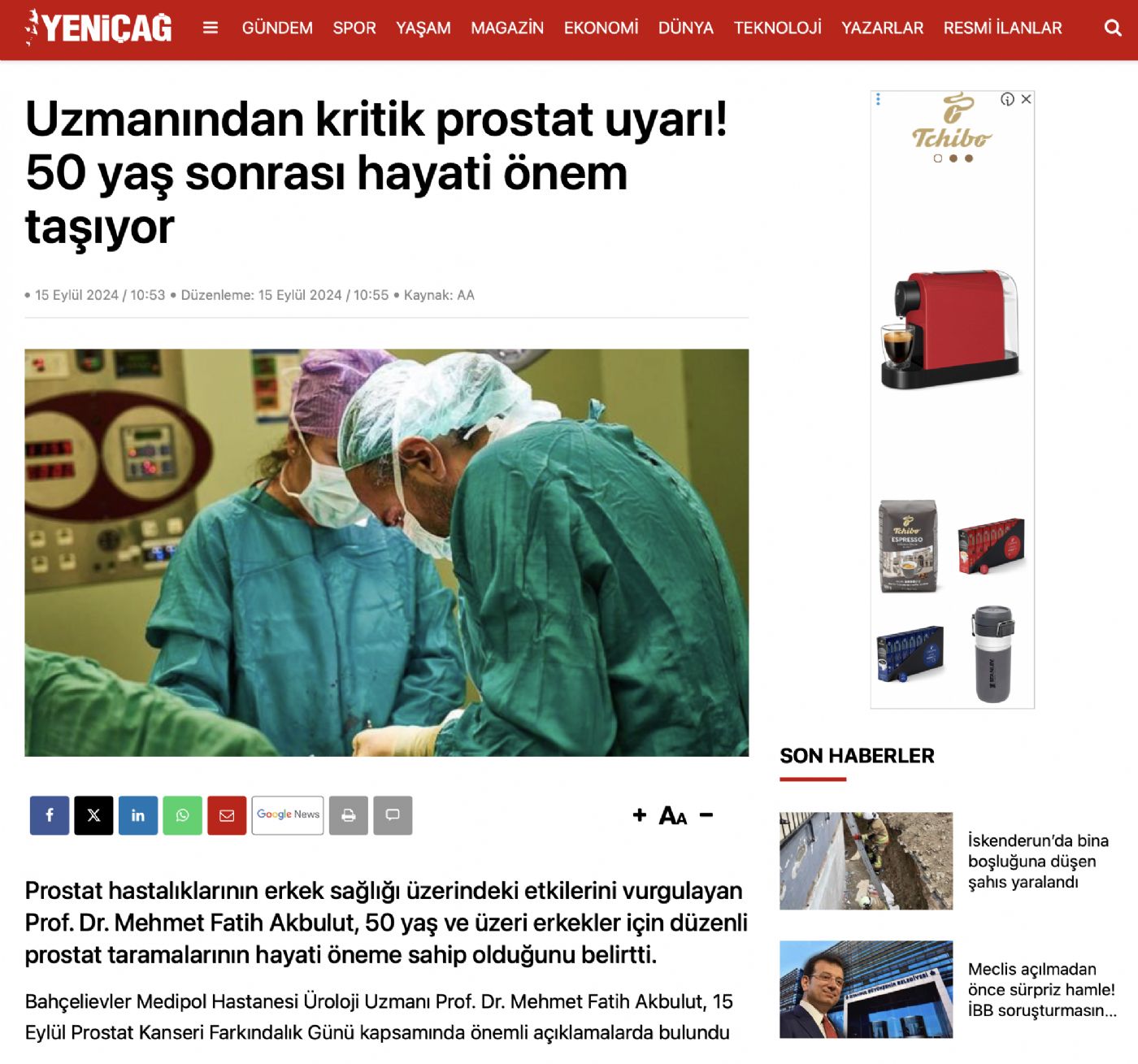Uzmanından kritik prostat uyarı! 50 yaş sonrası hayati önem taşıyor - Yeniçağ Gazetesi