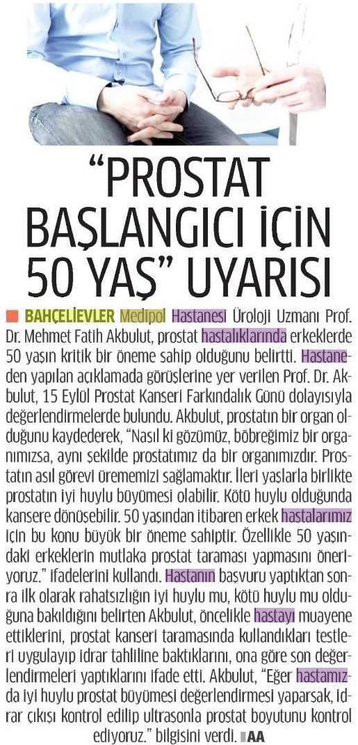 Prostat başlangıcı için 50 yaş uyarısı - 2