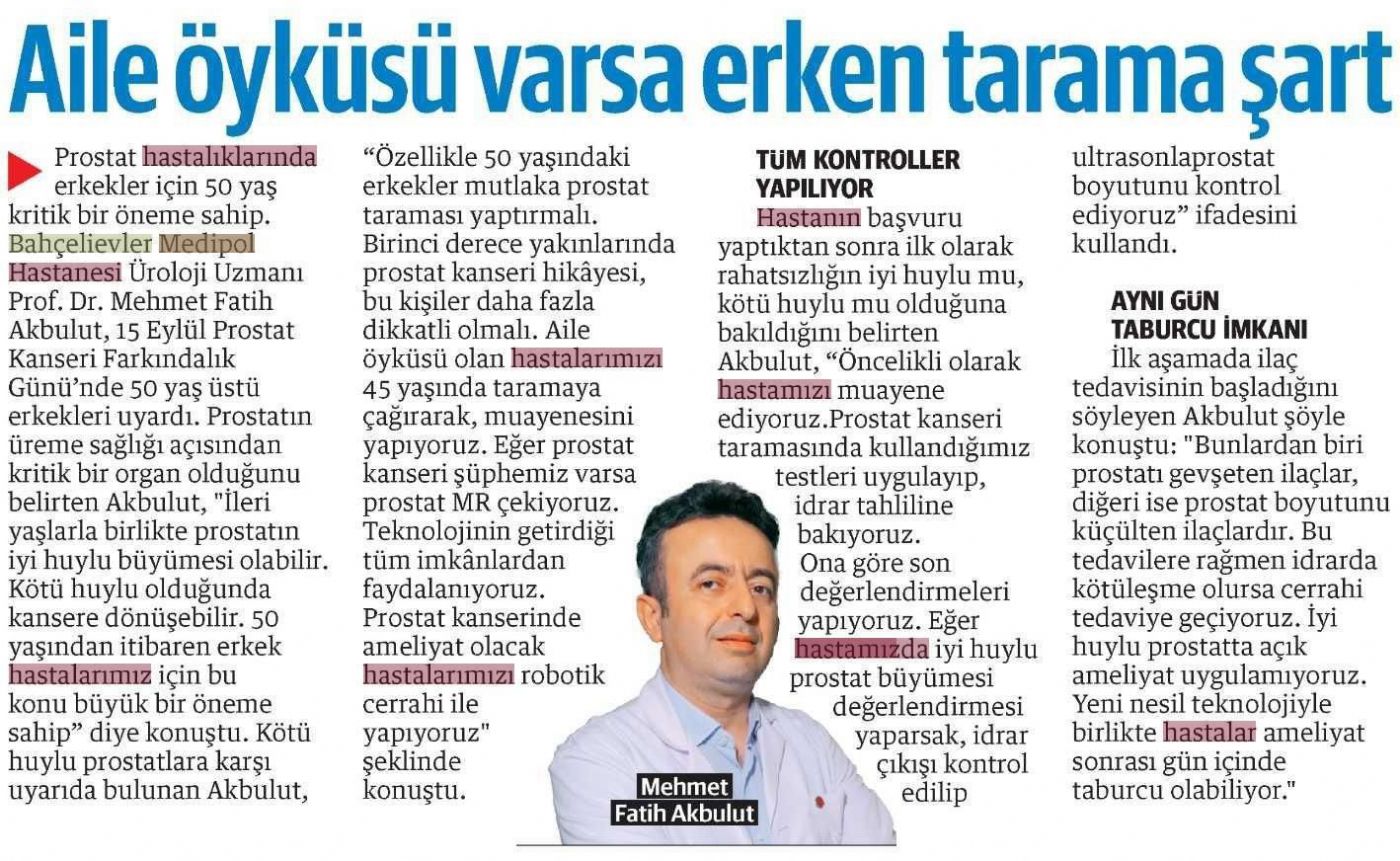 Aile öyküsü varsa erken tarama şart