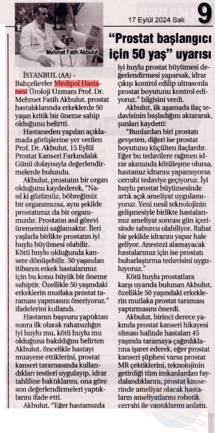Prostat başlangıcı için 50 yaş uyarısı - 6