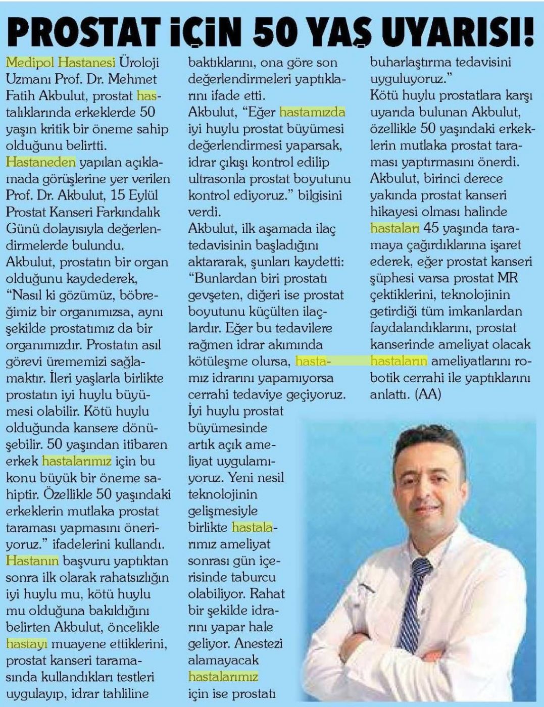 Prostat başlangıcı için 50 yaş uyarısı - 7