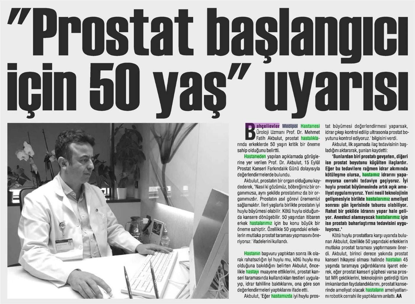 Prostat başlangıcı için 50 yaş uyarısı - 8