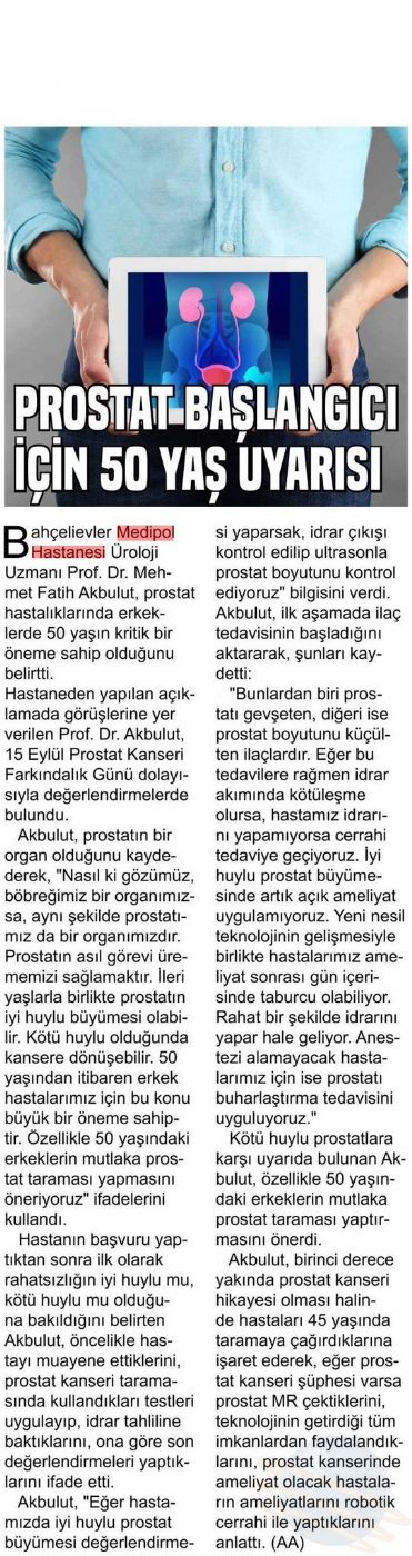 Prostat başlangıcı için 50 yaş uyarısı - 9