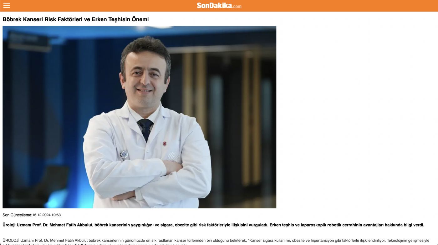 Böbrek Kanseri Risk Faktörleri ve Erken Teşhisin Önemi - Son Dakika